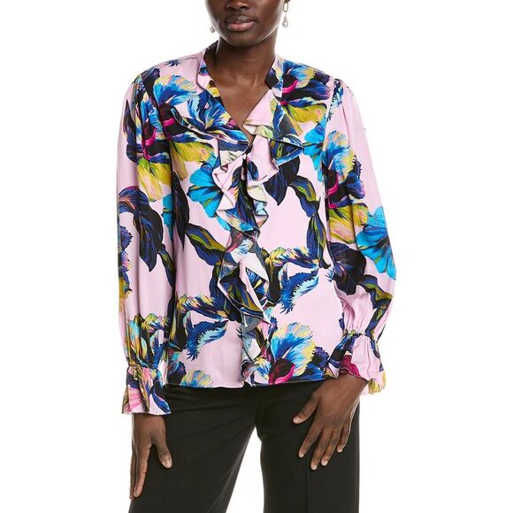 Elie Tahari Sweaters - Elie Tahari Womens  The Minnie Silk-Blend Blouse, Pink